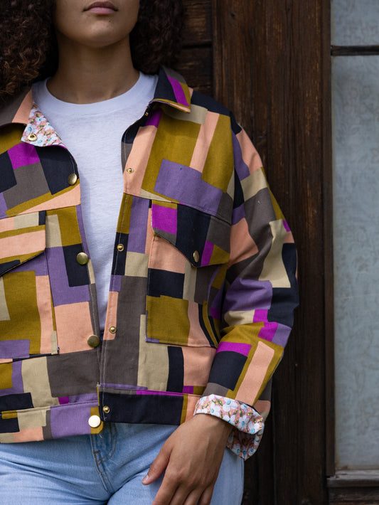 Veste droite imprimé géométrique