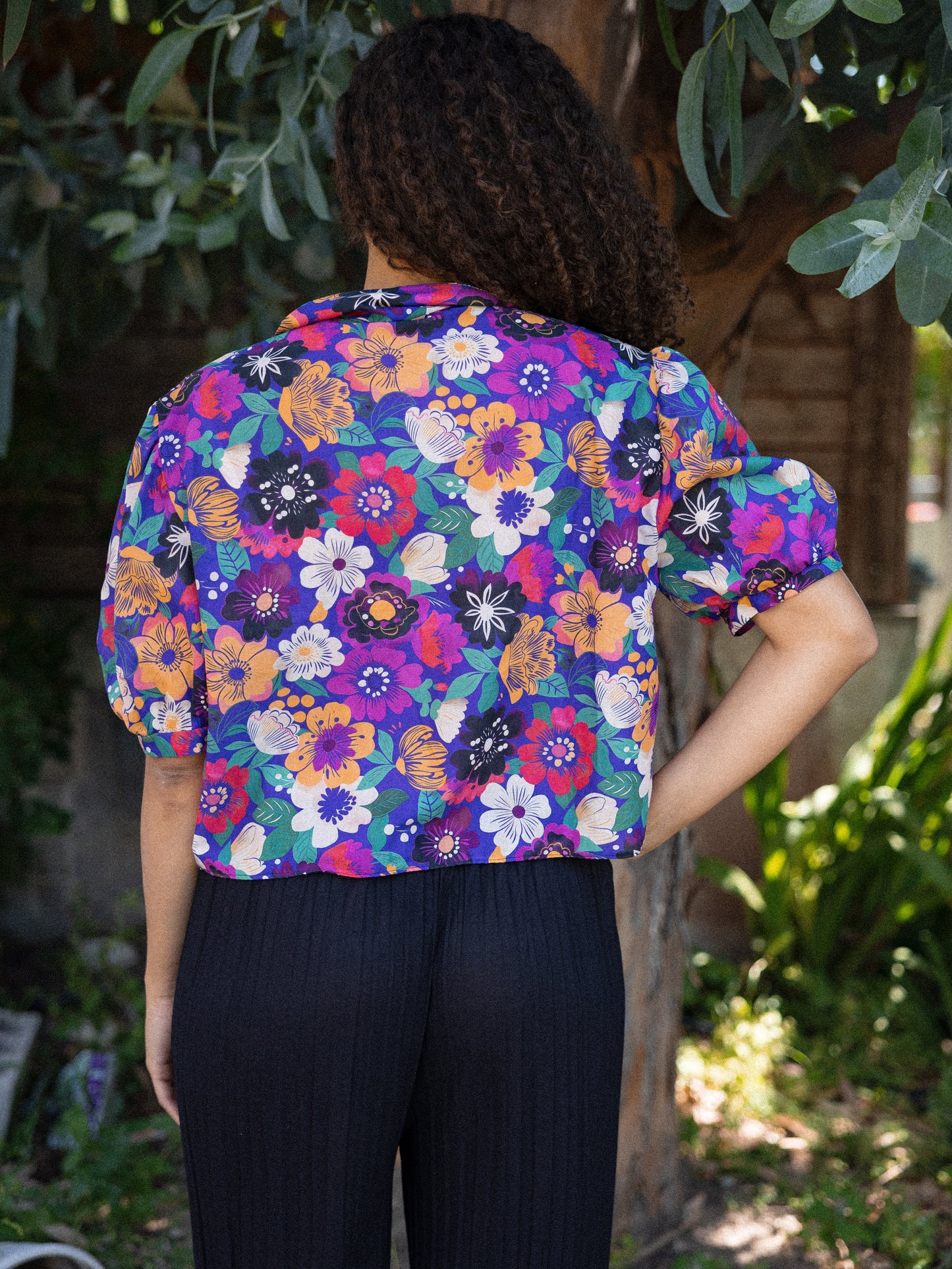 chemise crop courte manche bouffante