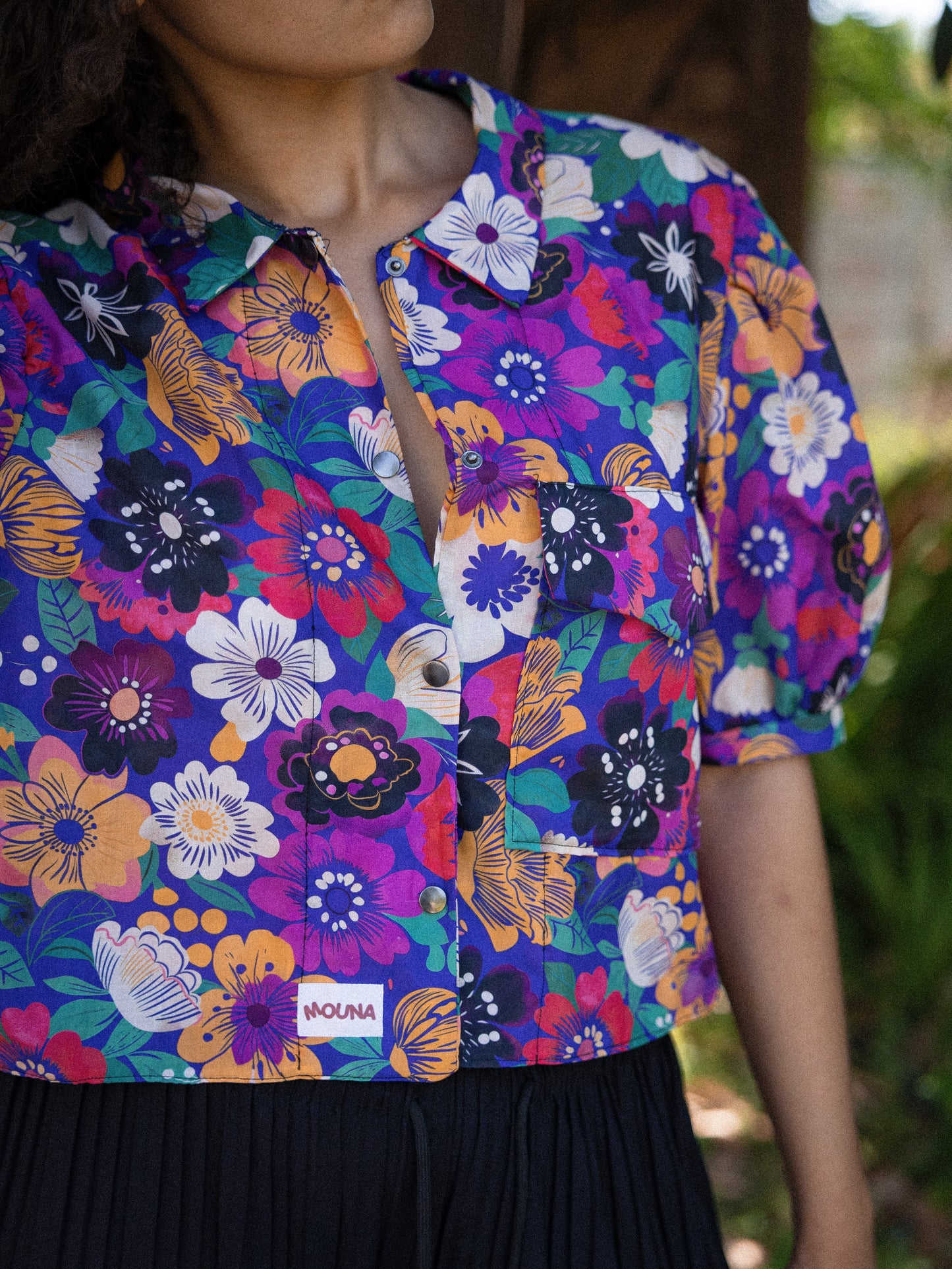 chemise crop courte manche bouffante