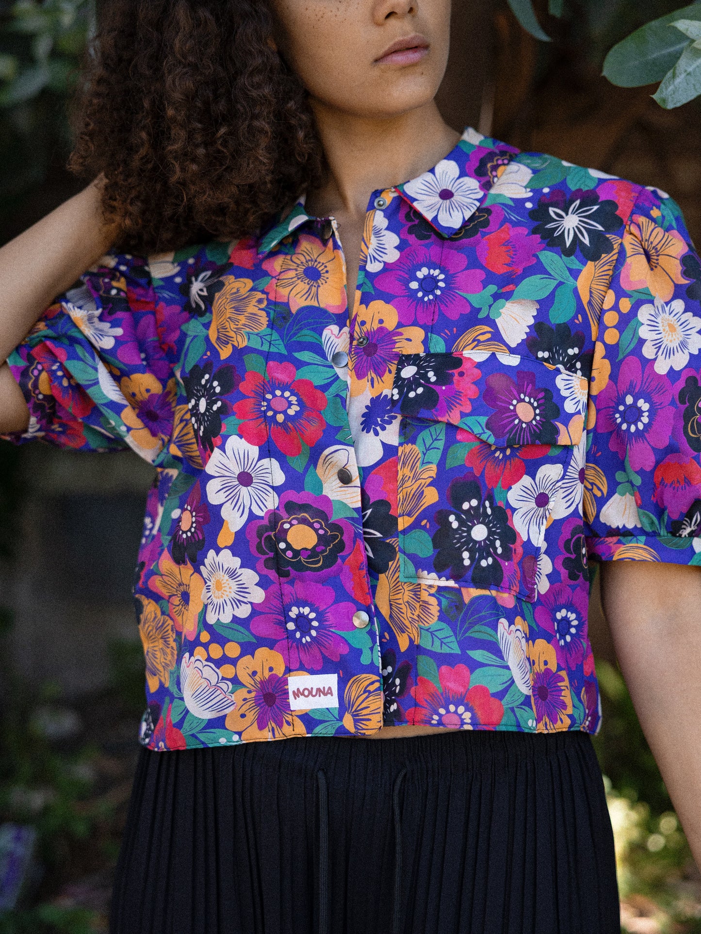 chemise crop courte manche bouffante