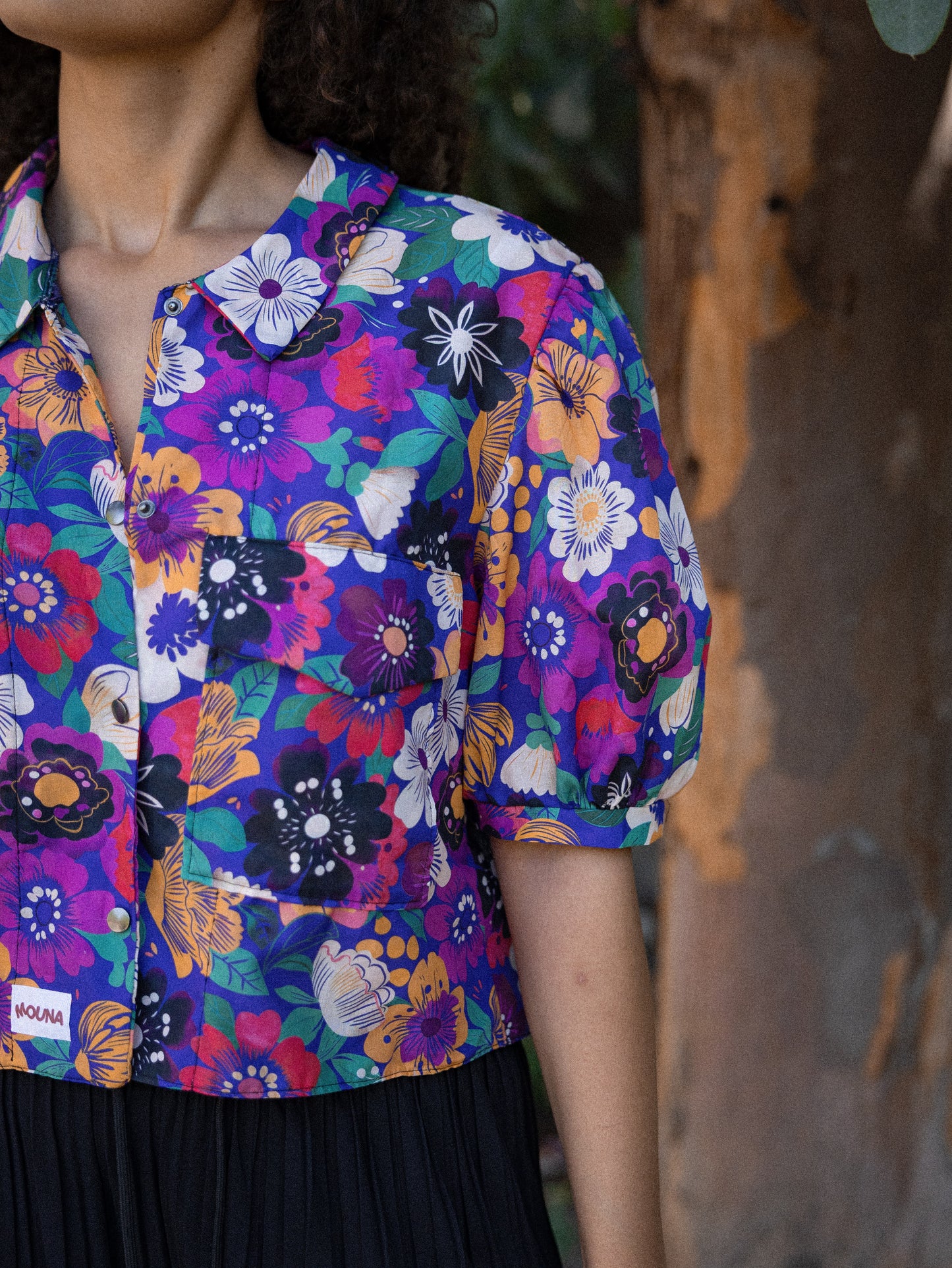 chemise crop courte manche bouffante