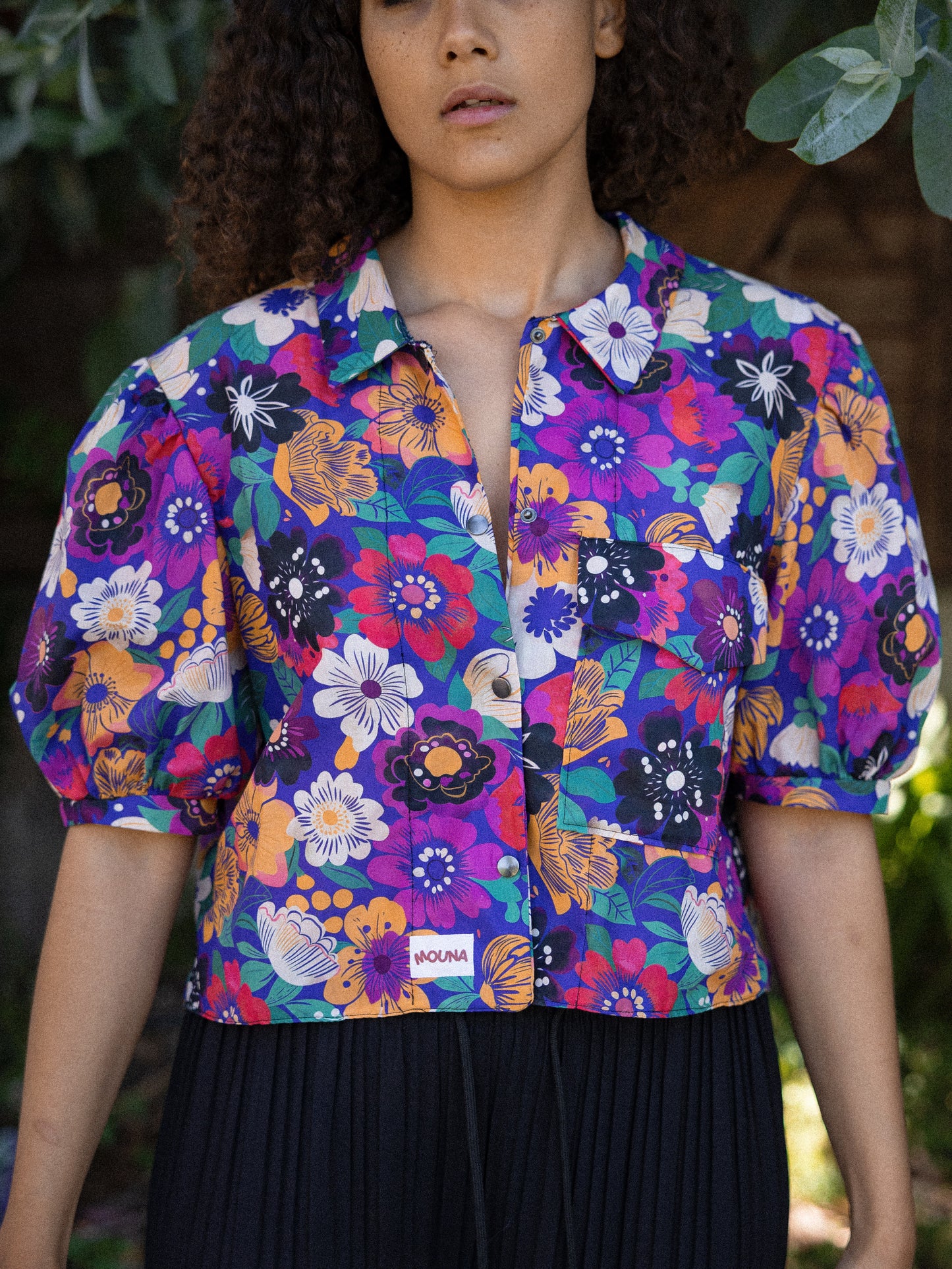 chemise crop courte manche bouffante