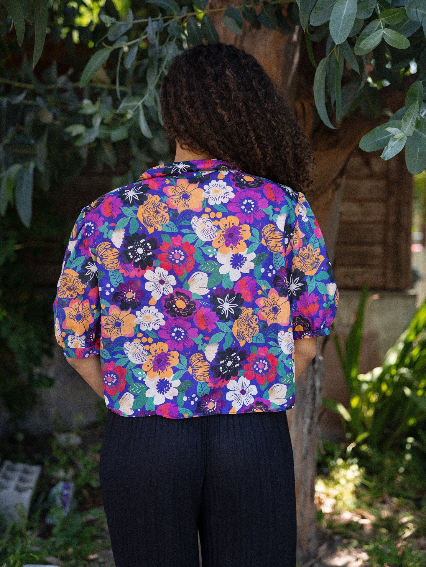 chemise crop courte manche bouffante