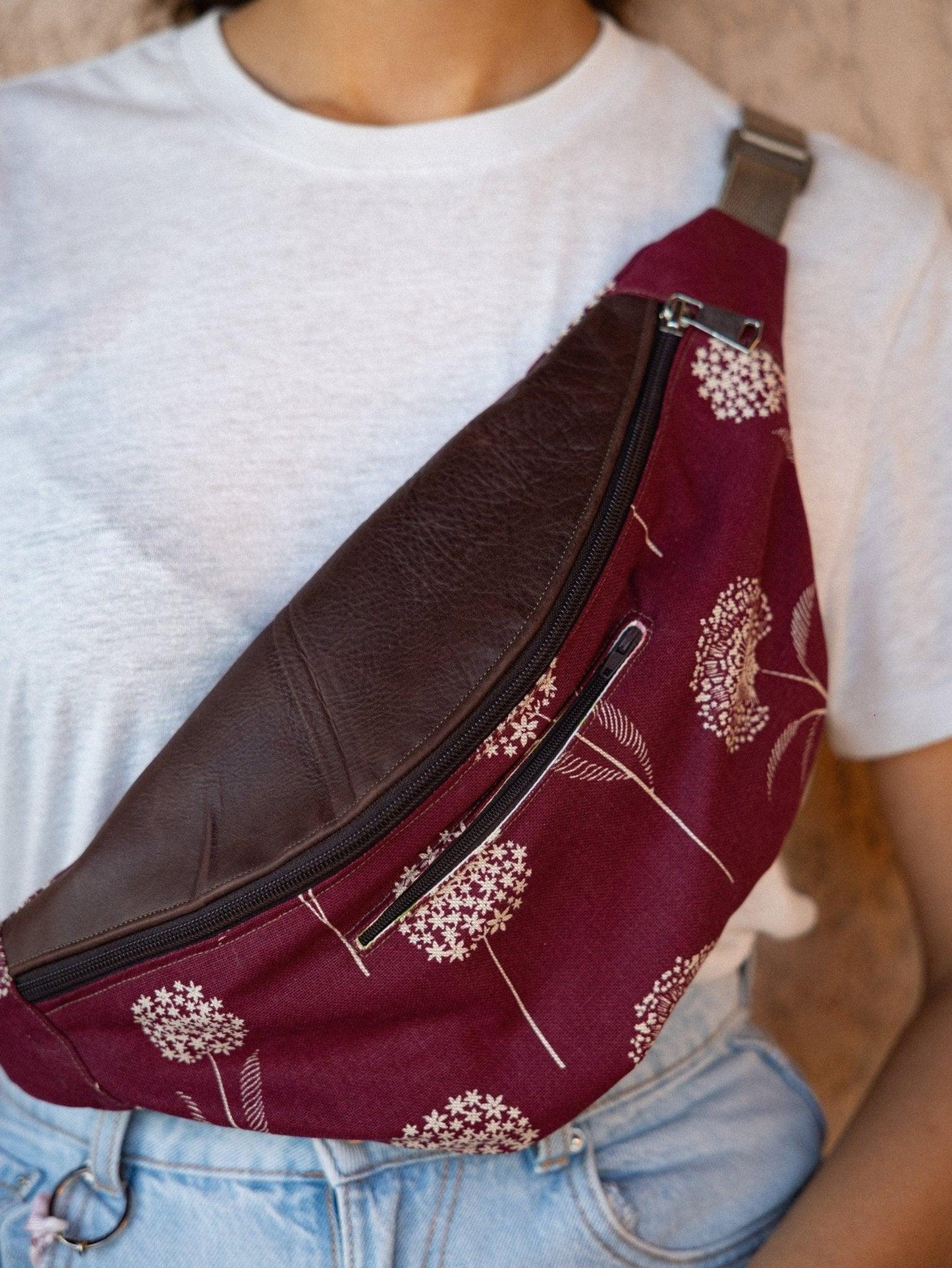 sac banane XL imprimé fleur pissenlit - Mouna | Mode Éco-Responsable Vestes & Sacs Uniques, Faits Main