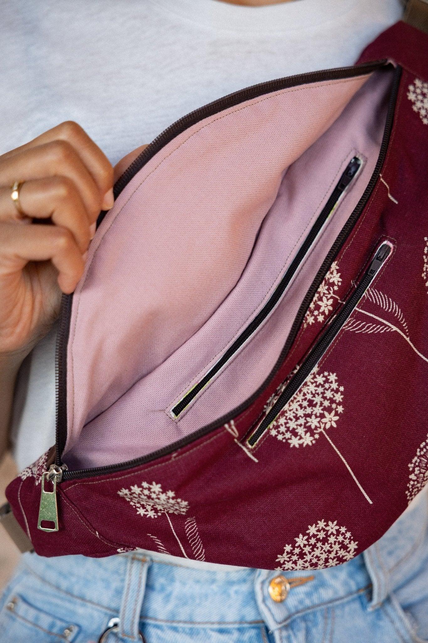 sac banane XL imprimé fleur pissenlit - Mouna | Mode Éco-Responsable Vestes & Sacs Uniques, Faits Main
