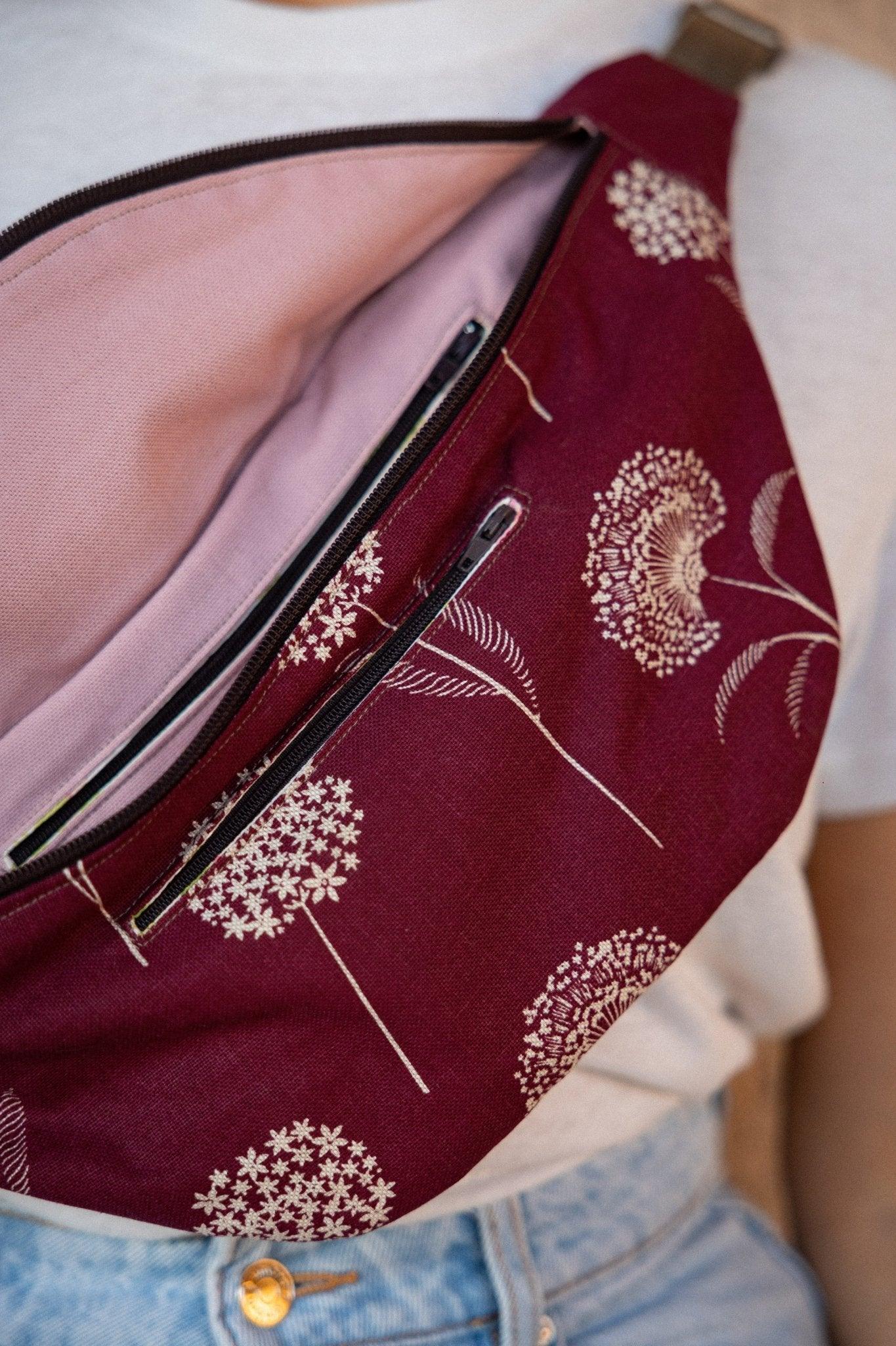 sac banane XL imprimé fleur pissenlit - Mouna | Mode Éco-Responsable Vestes & Sacs Uniques, Faits Main