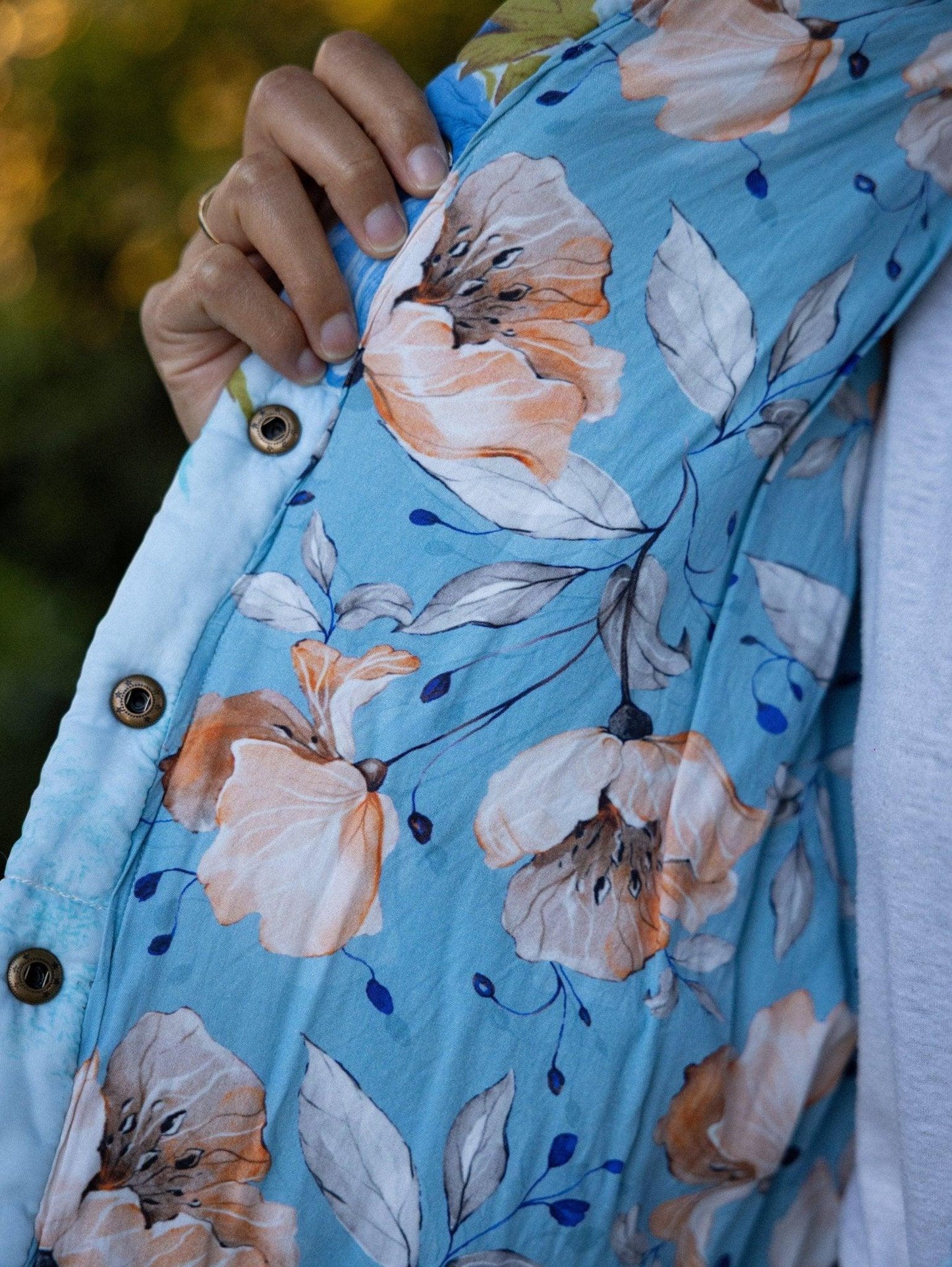 Veste blouson courte- matelassée imprimé fleuri - Mouna | Mode Éco-Responsable Vestes & Sacs Uniques, Faits Main