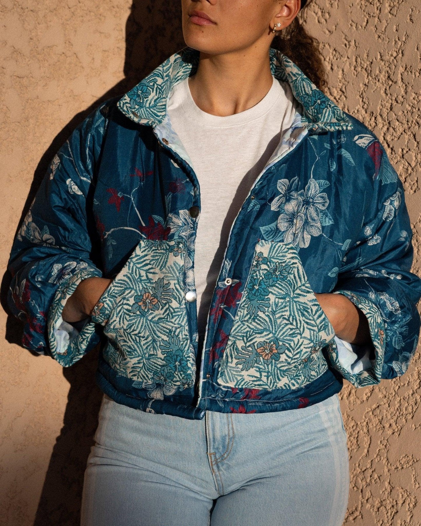 Veste blouson courte - matelassée imprimé japonisant - Mouna | Mode Éco-Responsable Vestes & Sacs Uniques, Faits Main