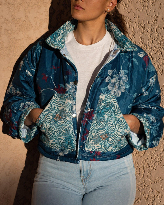 Veste blouson courte - matelassée imprimé japonisant - Mouna | Mode Éco-Responsable Vestes & Sacs Uniques, Faits Main