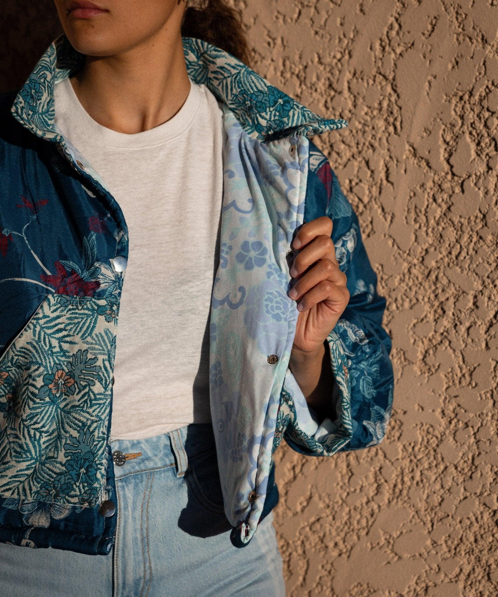 Veste blouson courte - matelassée imprimé japonisant - Mouna | Mode Éco-Responsable Vestes & Sacs Uniques, Faits Main
