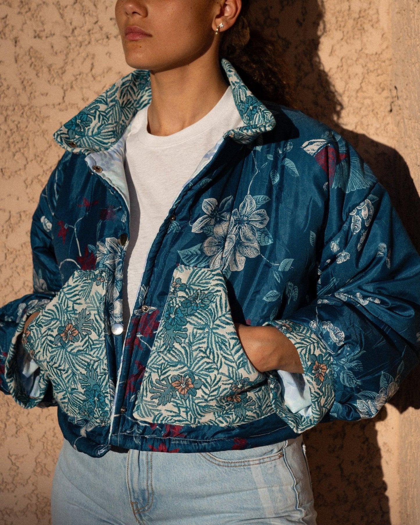 Veste blouson courte - matelassée imprimé japonisant - Mouna | Mode Éco-Responsable Vestes & Sacs Uniques, Faits Main