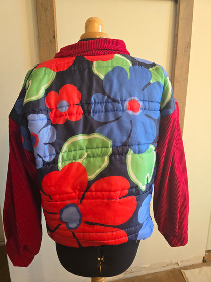 VESTE BLOUSON DOUDOUNE MATELASSÉE IMPRIMÉ GRANDES FLEURS