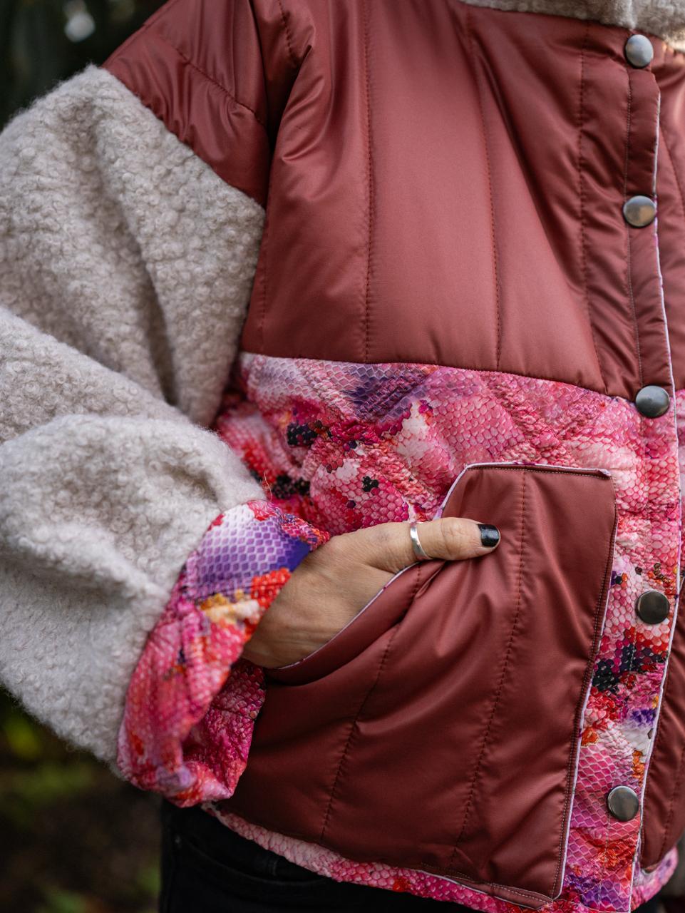 VESTE BLOUSON MATELASSÉE IMPRIMÉ SNAKE