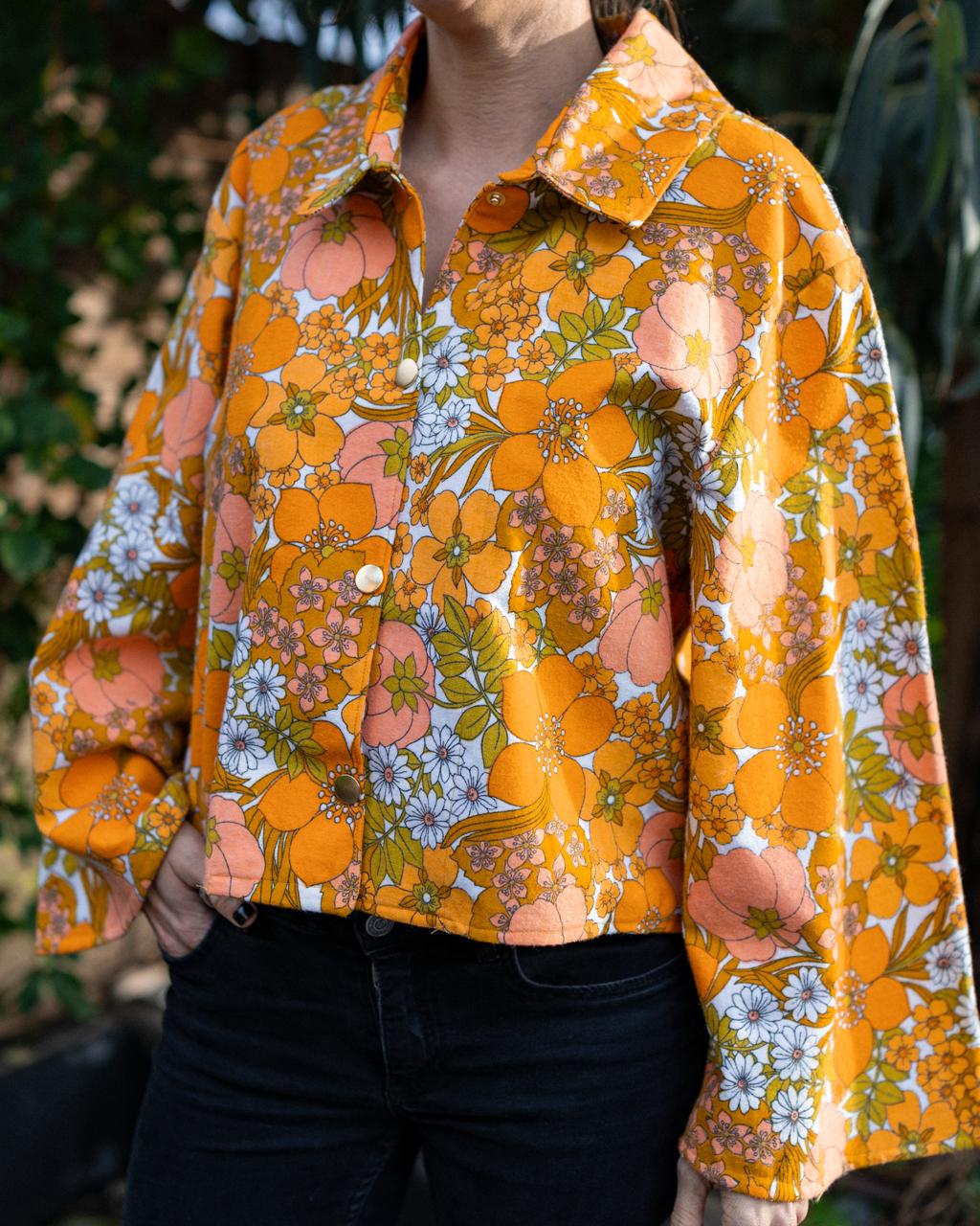 CHEMISE COURTE MANCHE LONGUE FLANELLE IMPRIMÉ VINTAGE