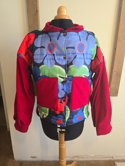 VESTE BLOUSON DOUDOUNE MATELASSÉE IMPRIMÉ GRANDES FLEURS