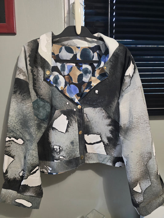 VESTE BLOUSON IMPRIMÉ TÂCHES DE PEINTURE