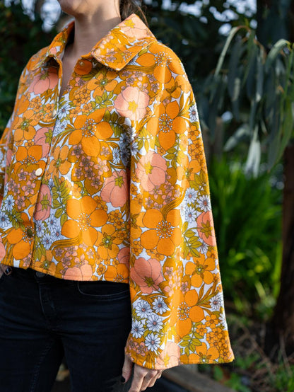 CHEMISE COURTE MANCHE LONGUE FLANELLE IMPRIMÉ VINTAGE
