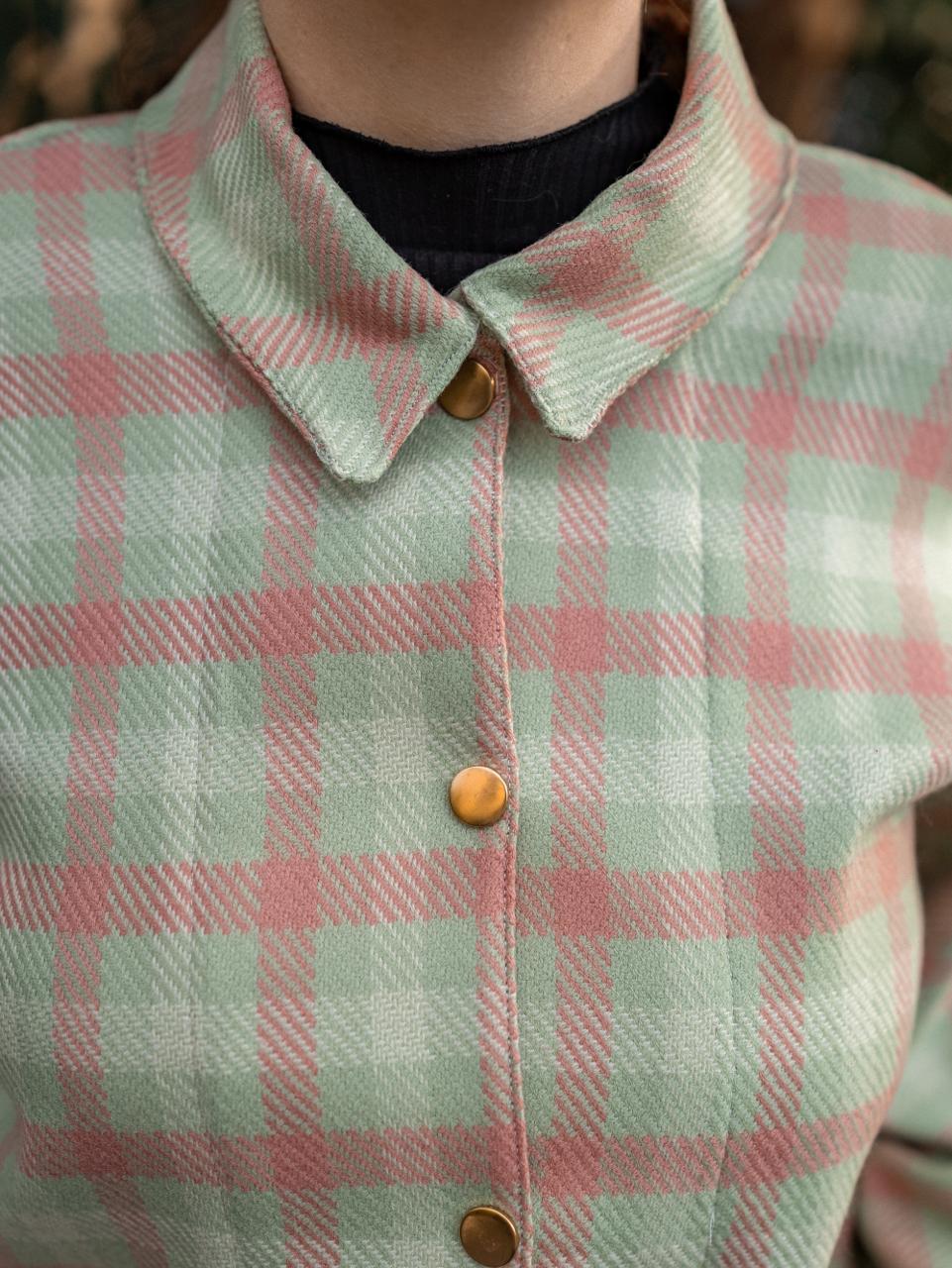 CHEMISE COURTE DRAP DE LAINE À CARREAUX