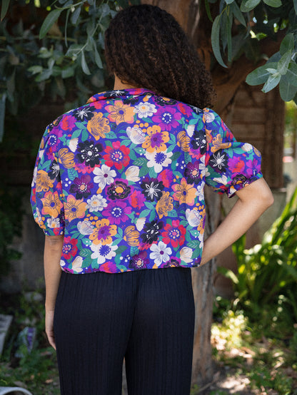 chemise crop courte manche bouffante