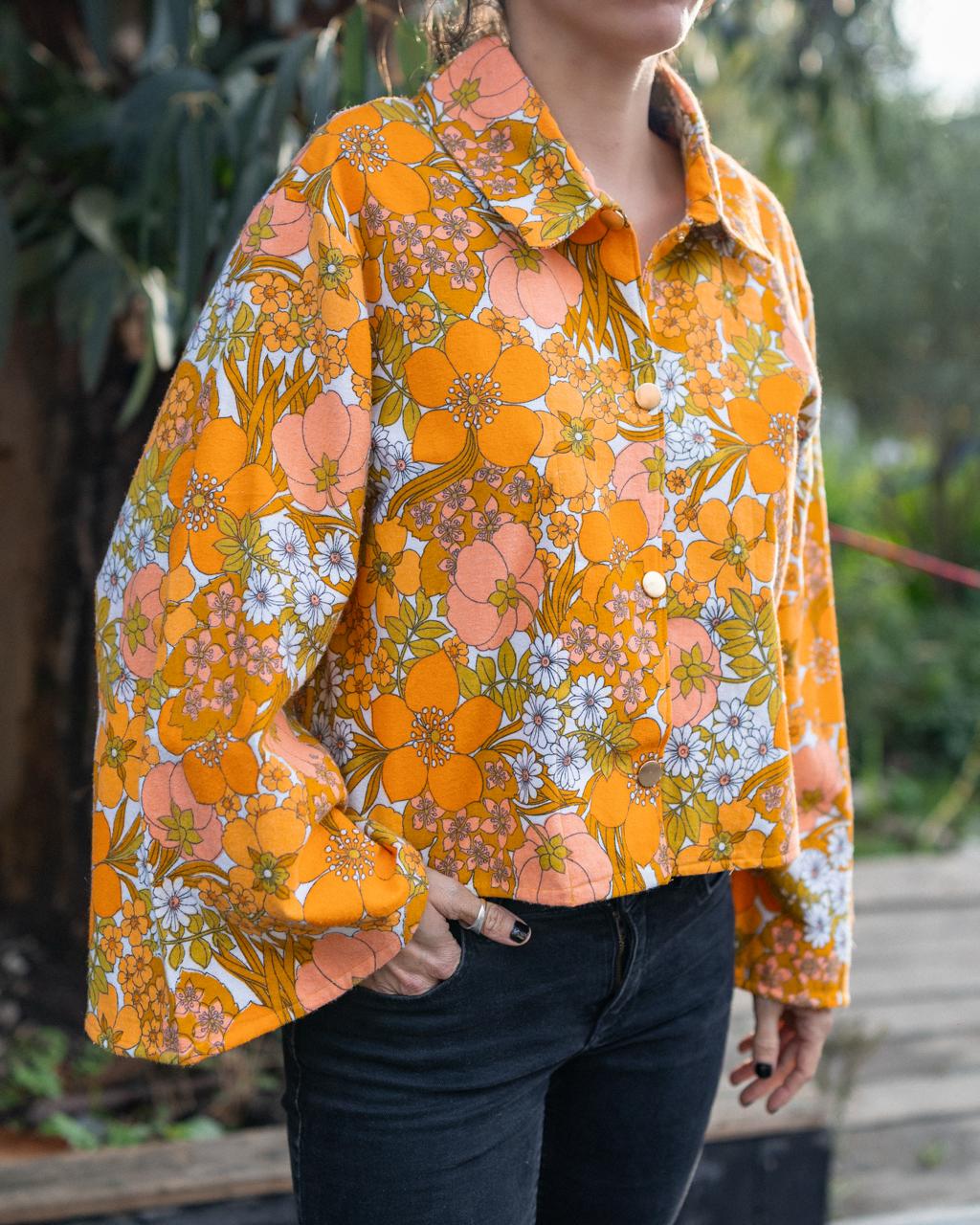 CHEMISE COURTE MANCHE LONGUE FLANELLE IMPRIMÉ VINTAGE