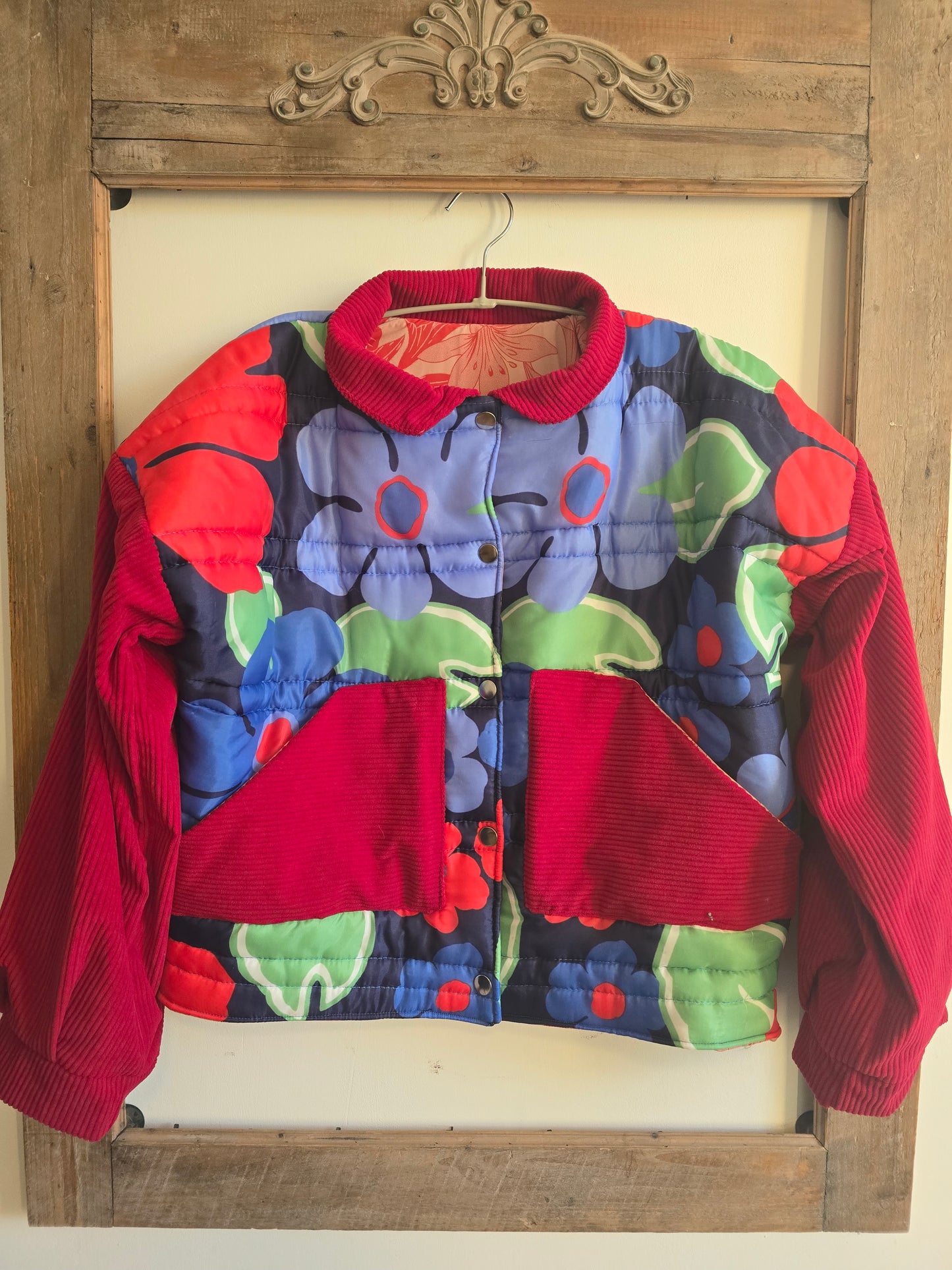VESTE BLOUSON DOUDOUNE MATELASSÉE IMPRIMÉ GRANDES FLEURS