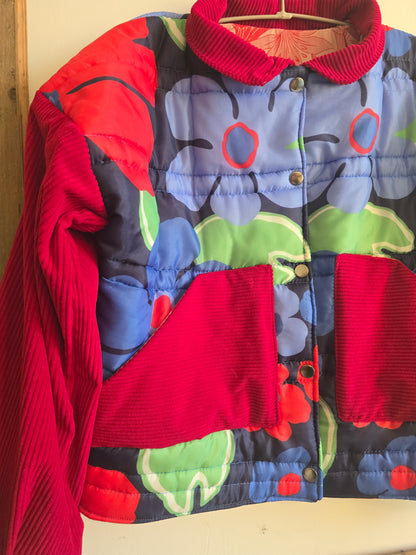 VESTE BLOUSON DOUDOUNE MATELASSÉE IMPRIMÉ GRANDES FLEURS
