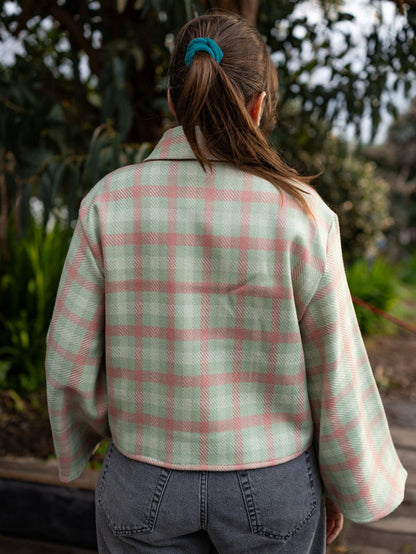 CHEMISE COURTE DRAP DE LAINE À CARREAUX
