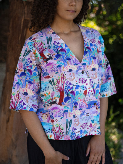 Blouse kimono ample manche 3/4