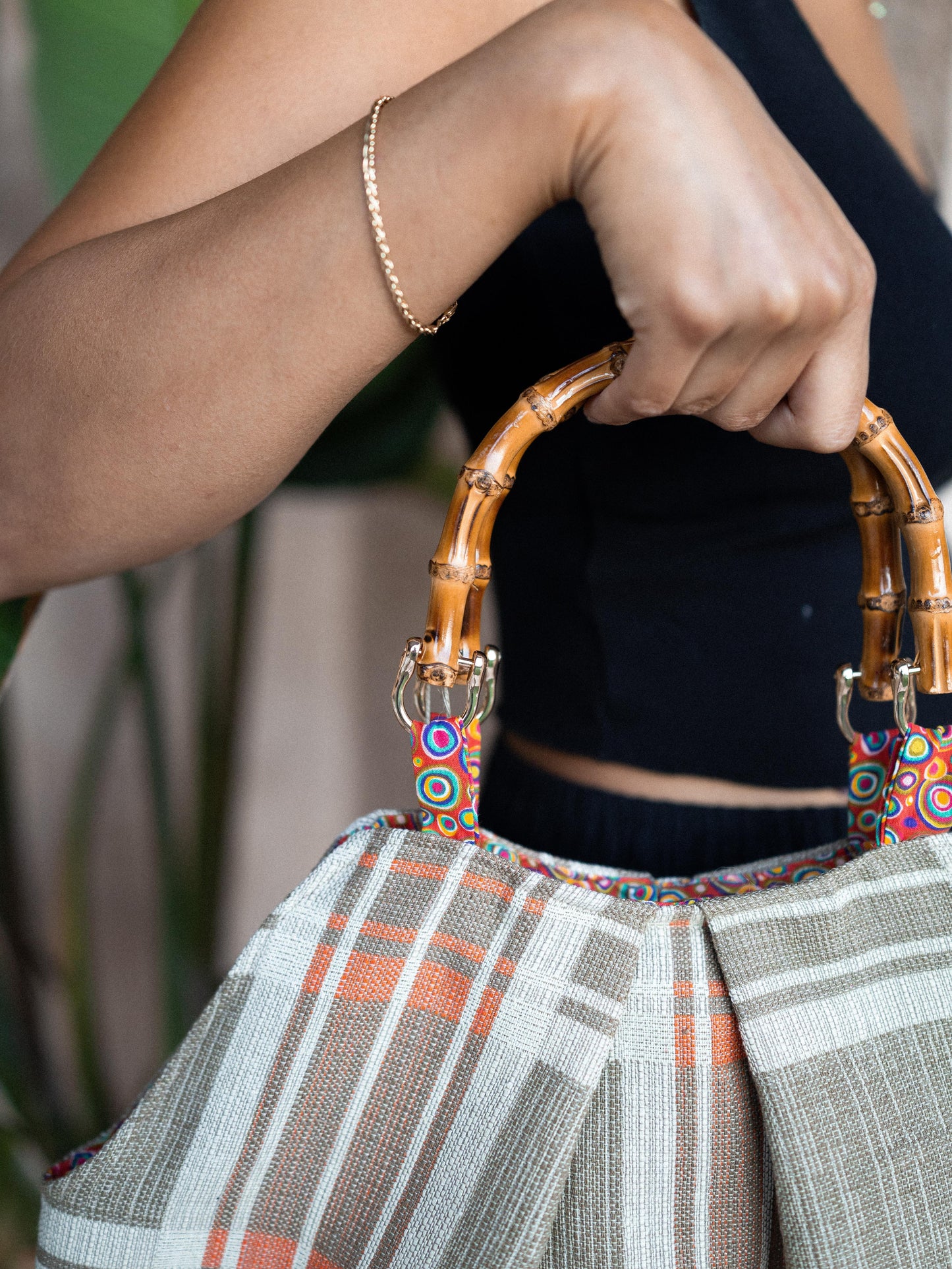 SAC ANSE BAMBOU IMPRIMÉ ÉCOSSAIS