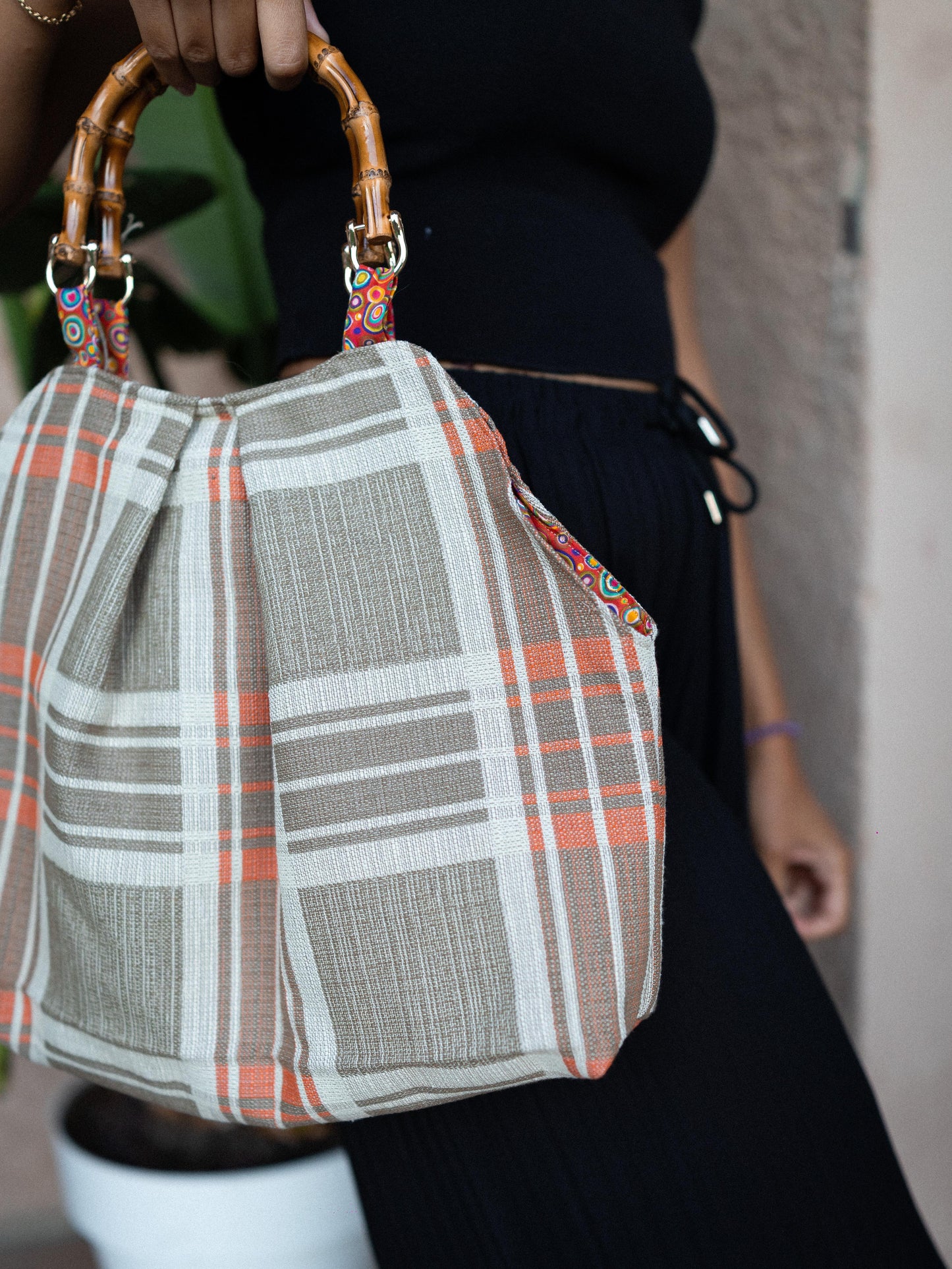 SAC ANSE BAMBOU IMPRIMÉ ÉCOSSAIS