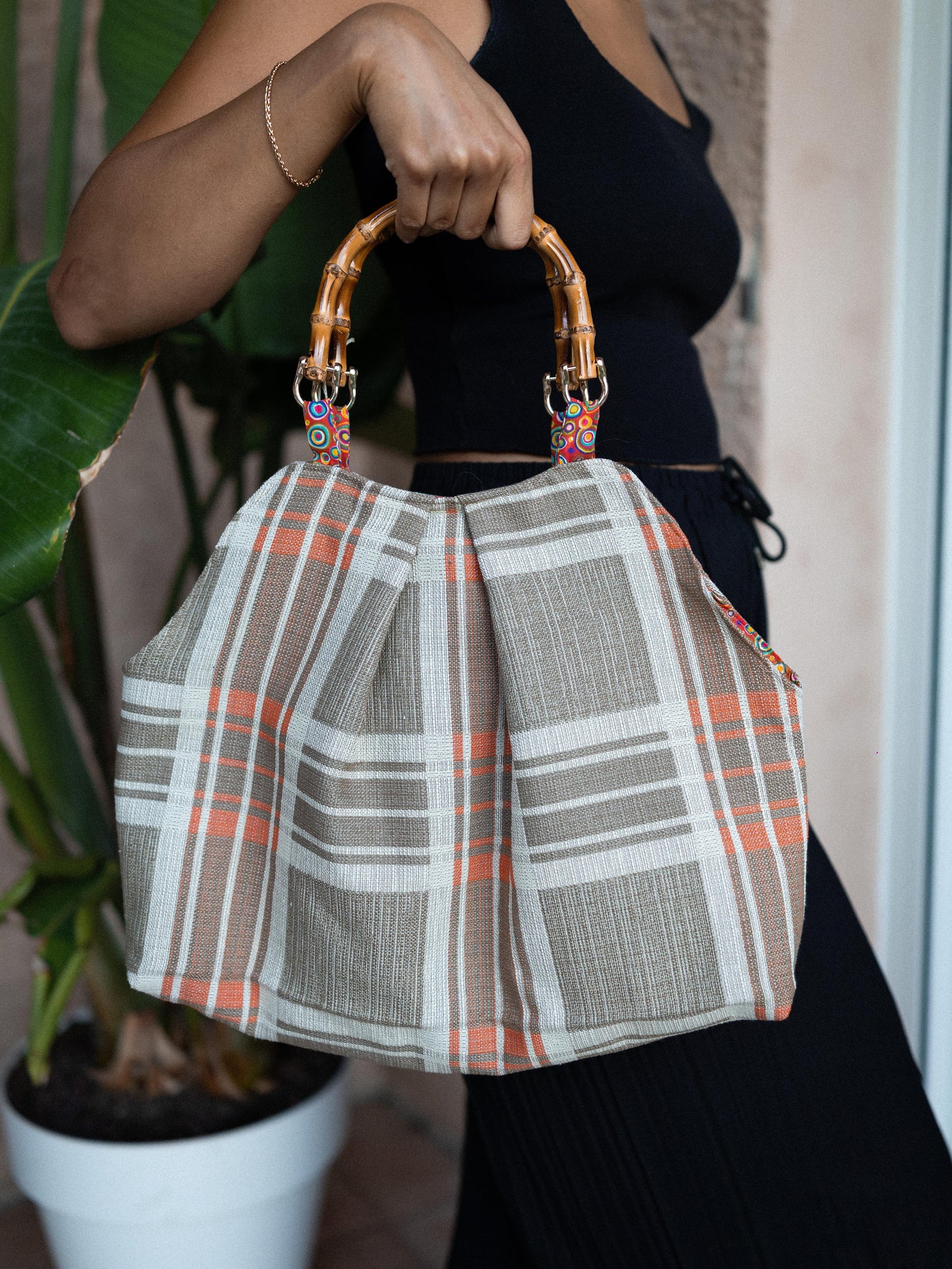 SAC ANSE BAMBOU IMPRIMÉ ÉCOSSAIS
